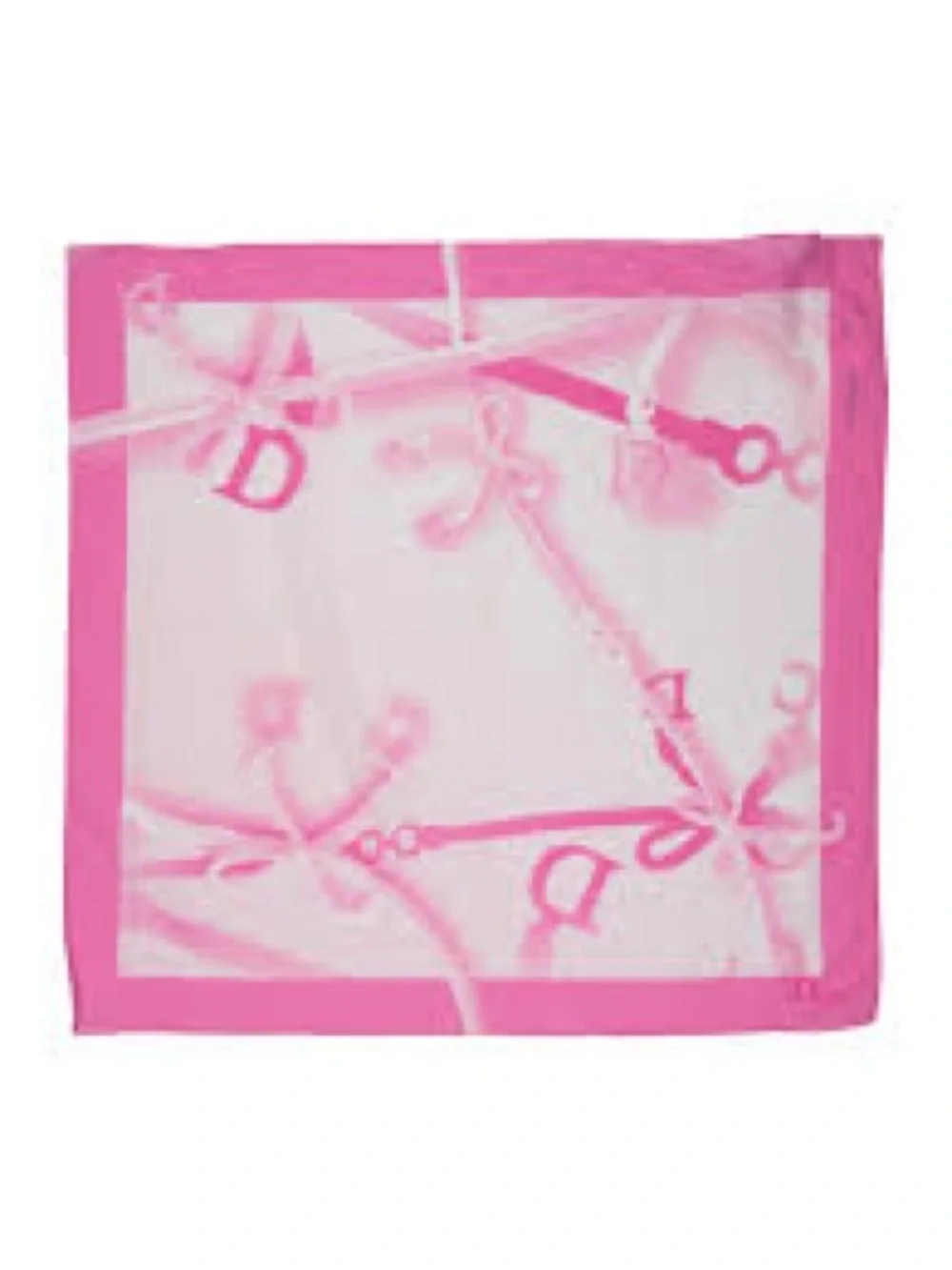 Dior Pink and White cotton Scarf 25x27